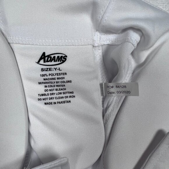 ADAMS Youth LG Practice Sports Pants White Sewn In Padding Football LaCrosse‎ - Picture 2 of 11